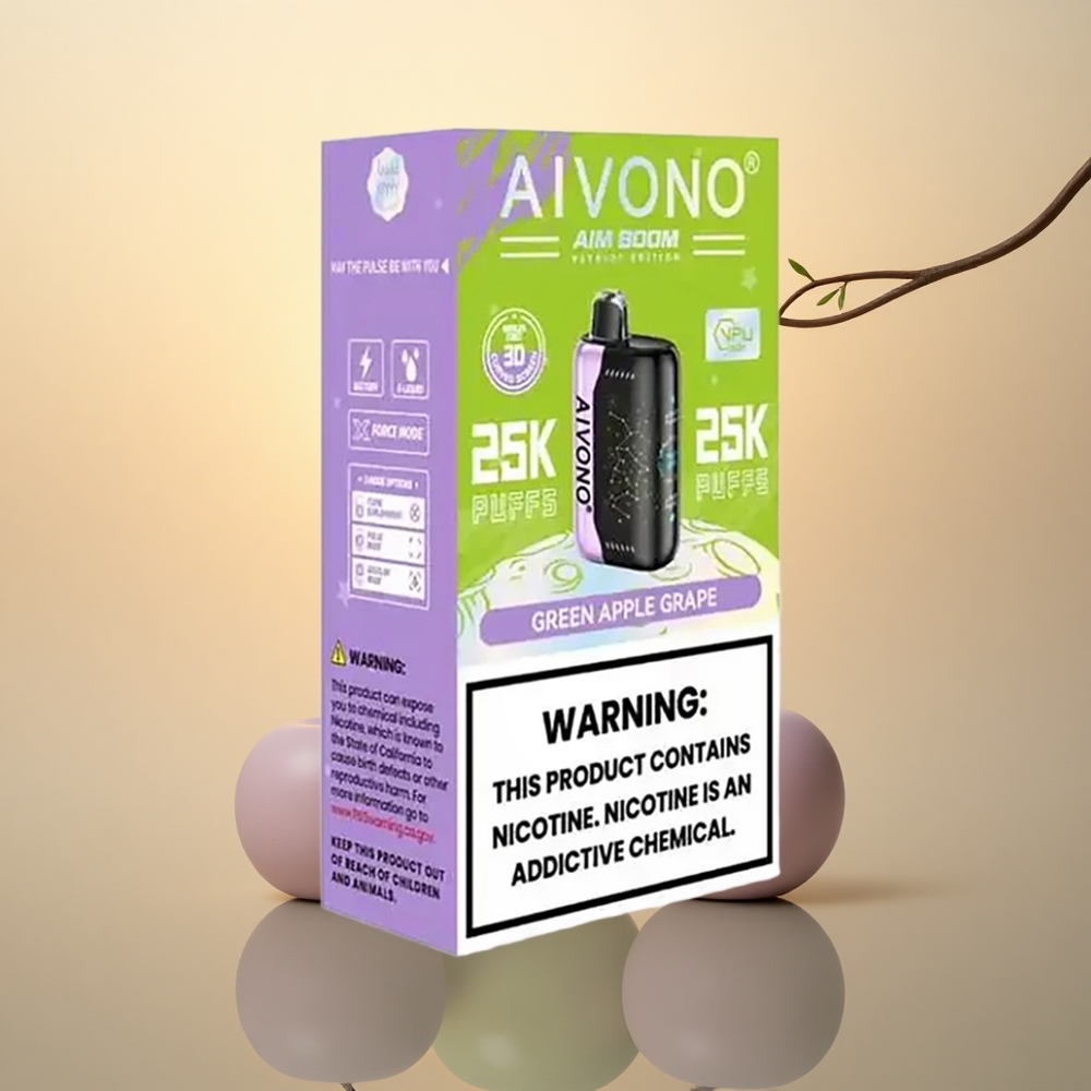 Aivono Aim Boom 25000 Puffs Green Apple Grape Zero Mesh Type-C