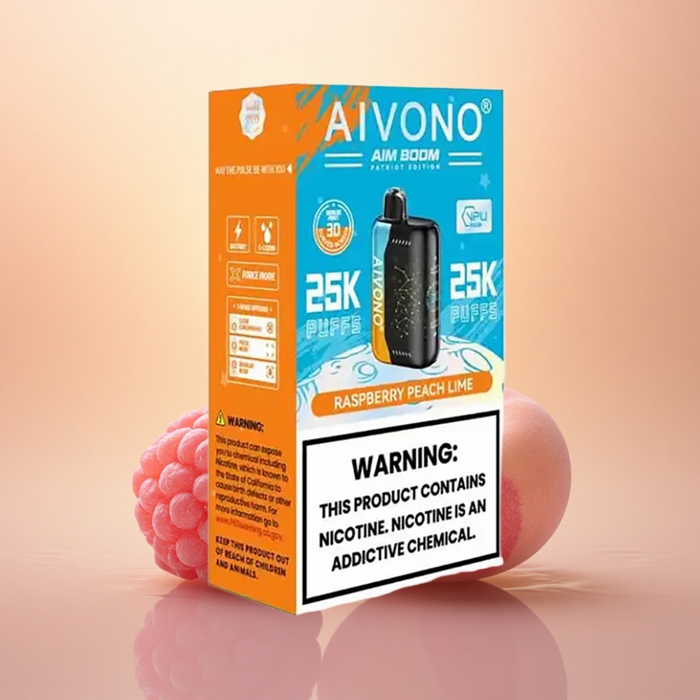 Aivono Aim Boom 25000 Puffs Raspberry Peach Lime Zero Mesh