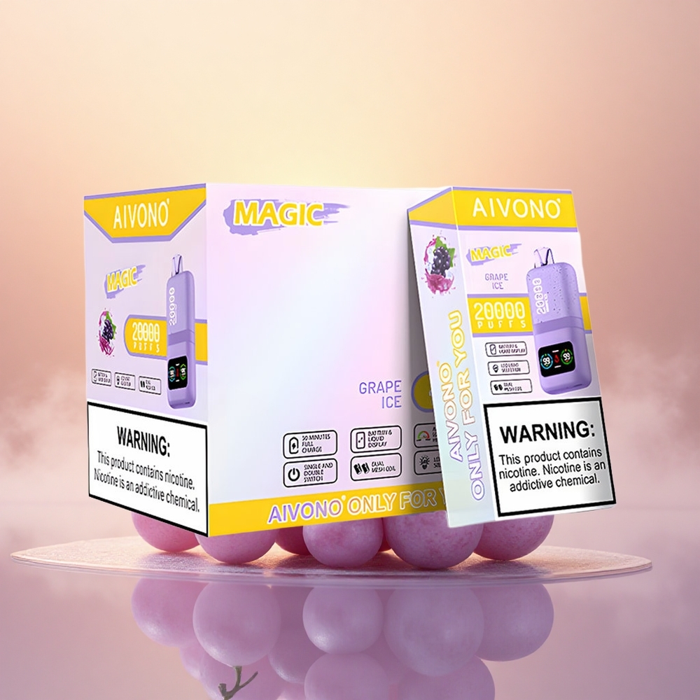 Aivono Aim Magic 20000 Puffs Grape Ice Dual Mesh LCD
