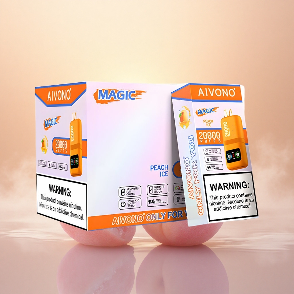 Aivono Aim Magic 20000 Puffs Peach Ice Dual Mesh LCD