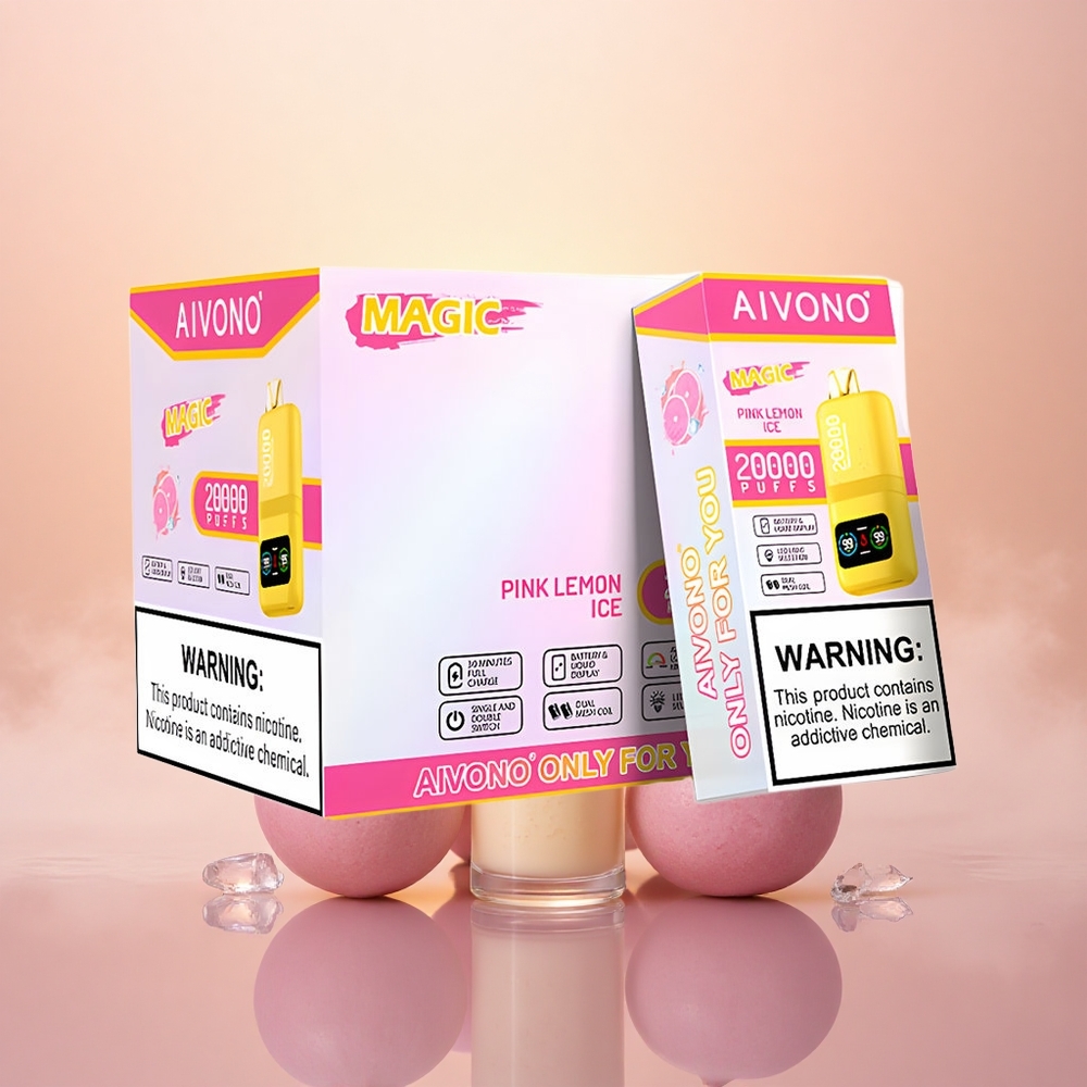 Aivono Aim Magic 20000 Puffs Pink Lemon Ice Dual Mesh LCD