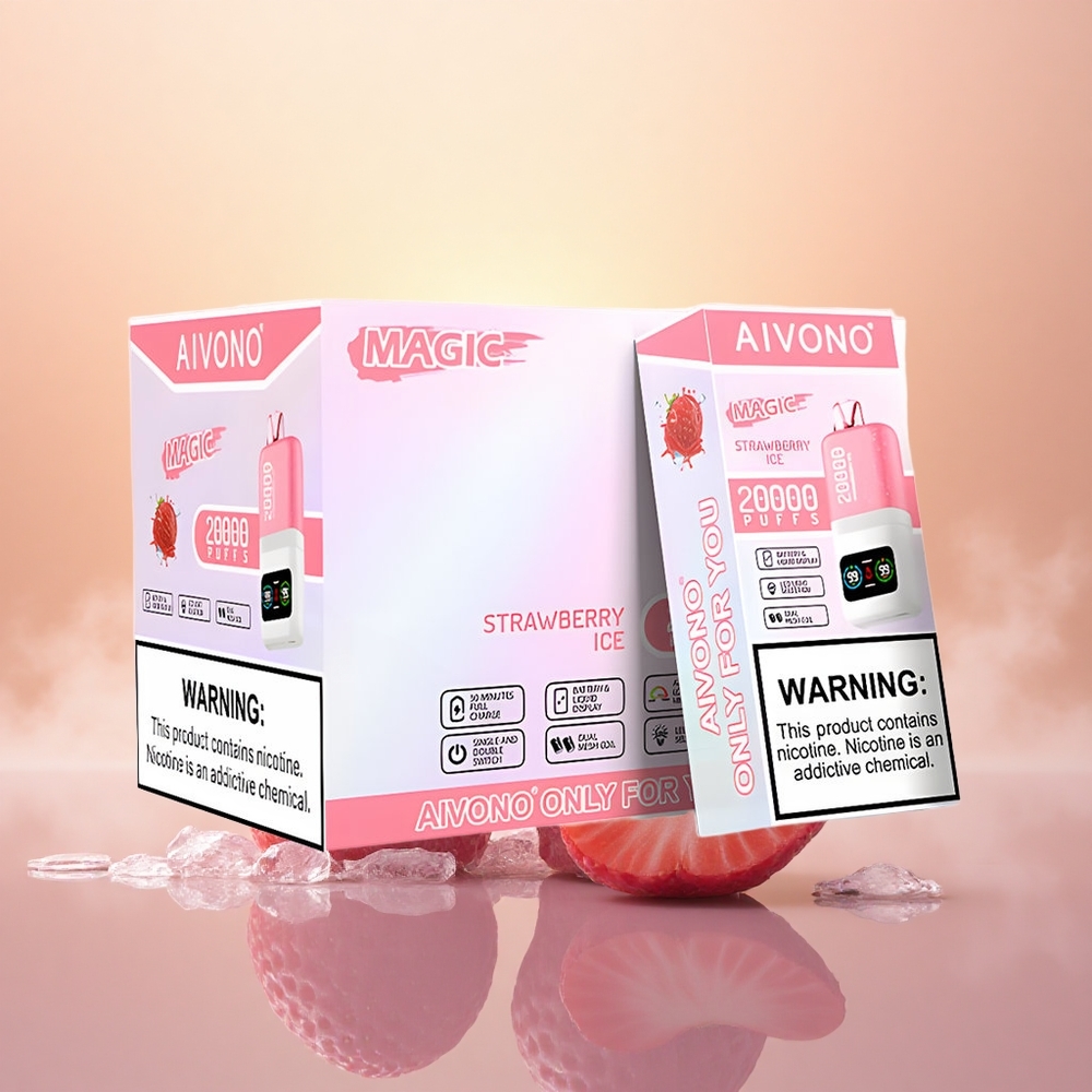 Aivono Aim Magic 20000 Puffs Strawberry Ice LCD Dual Mesh