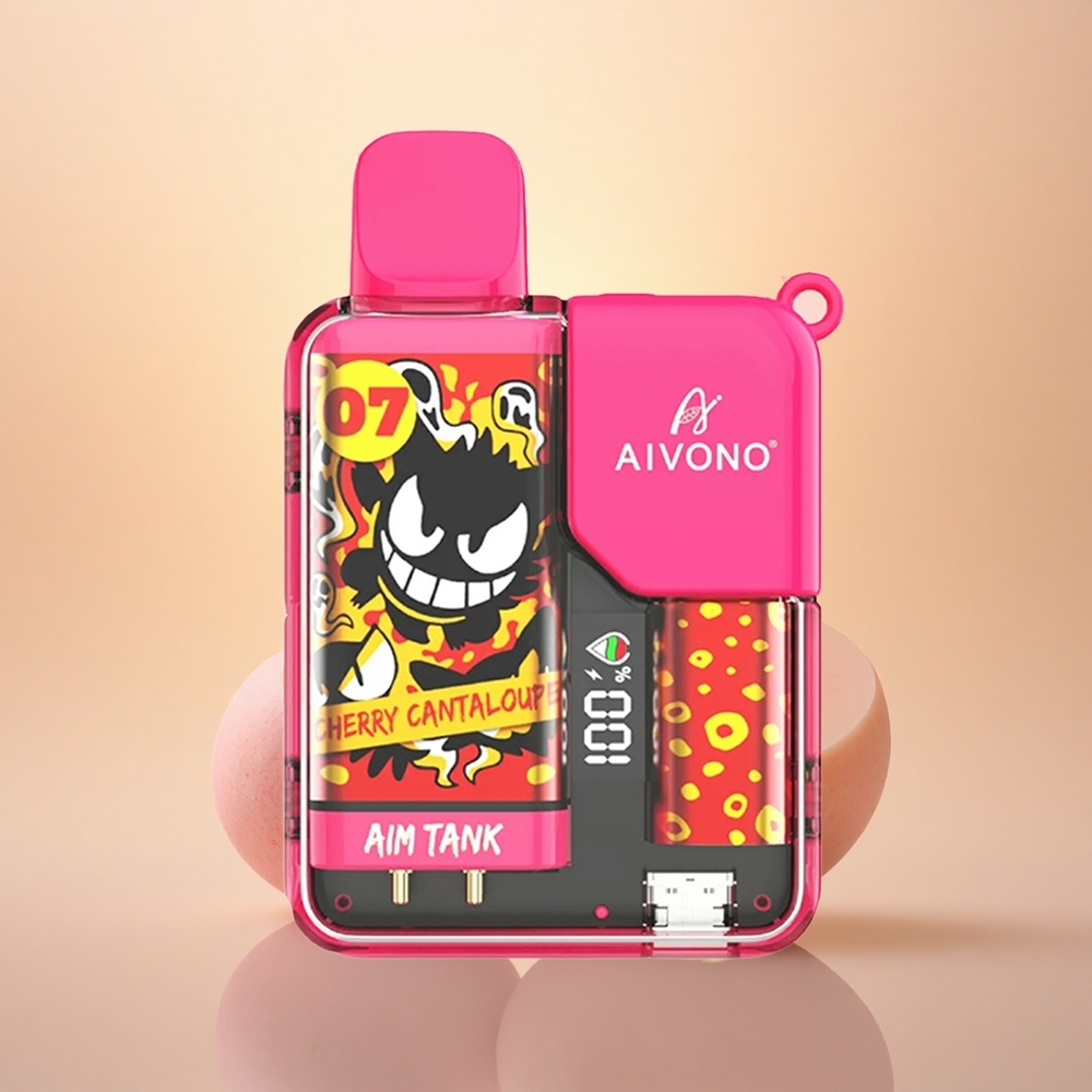 Aivono Aim Tank 9500 Puffs Cherry Cantaloupe LCD Mesh