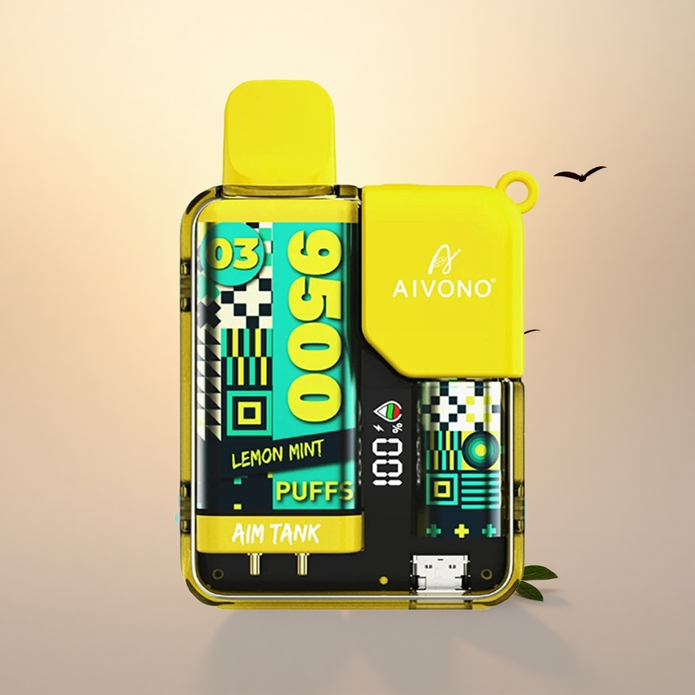 Aivono Aim Tank 9500 Puffs Lemon Mint 18ml LCD Mesh
