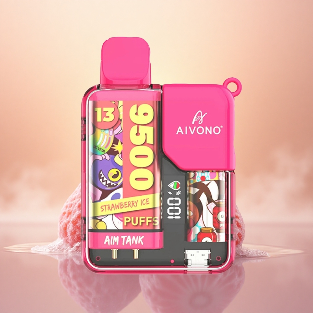 Aivono Aim Tank 9500 Puffs Strawberry Ice 18ml LCD