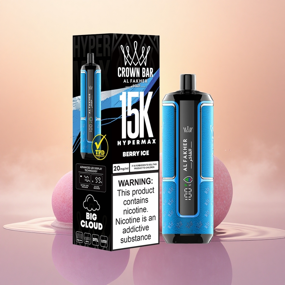 Al Fakher Crown Bar 15K Hypermax Berry Ice 22ml DTL 6mg
