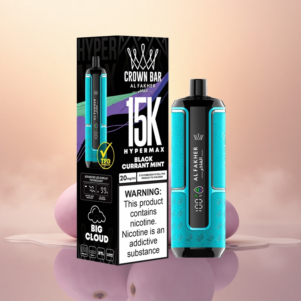 Al Fakher Crown Bar 15K Hypermax Blackcurrant Mint 22ml 6mg DTL
