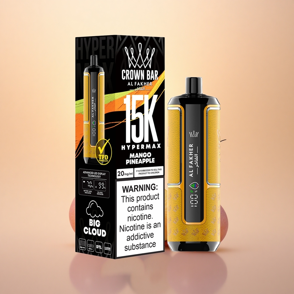 Al Fakher Crown Bar 15K Hypermax Mango Pineapple Lightweight