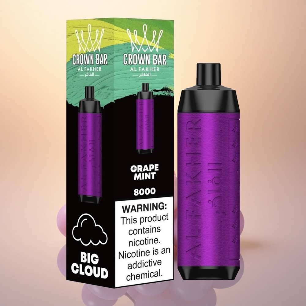 Al Fakher Crown Bar 8000 Crystal Grape Mint Crystal 600mah USB Type-C