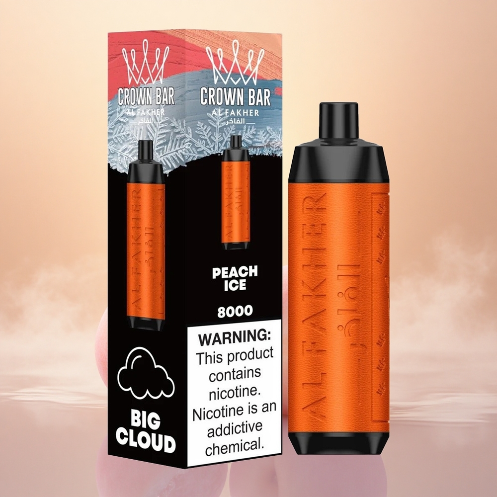 Al Fakher Crown Bar 8000 Crystal Peach Ice Crystal 600mah Type-C