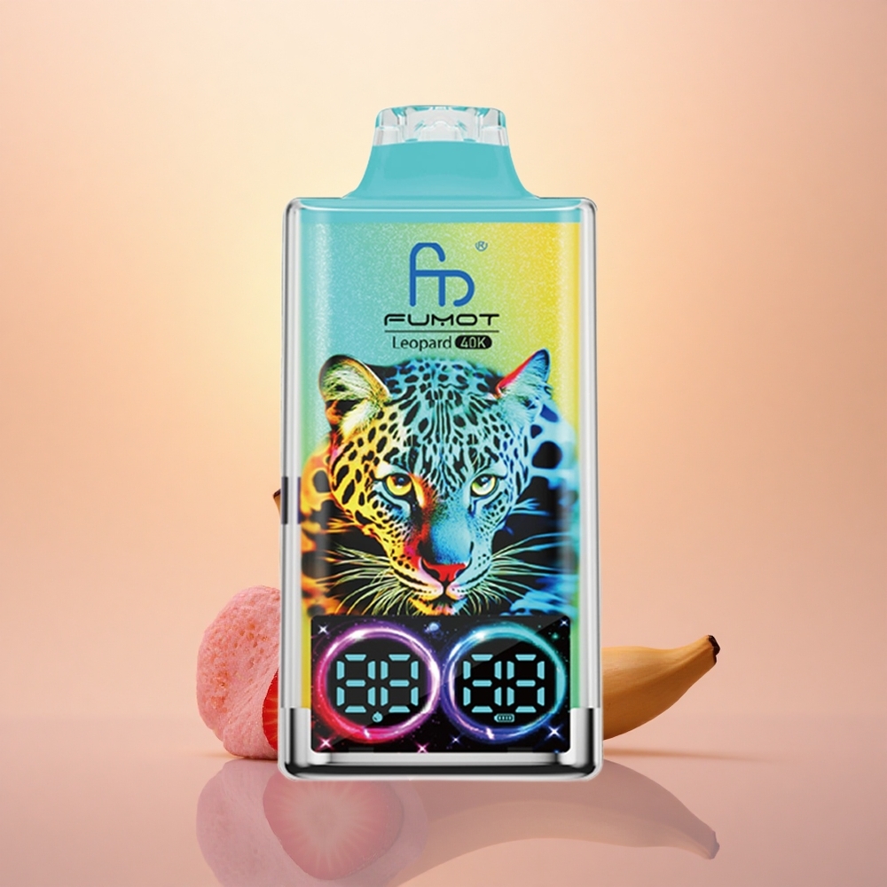 Fumot Leopard 40K Puffs Strawberry Banana 5% Nicotine Dual Mesh 700mAh