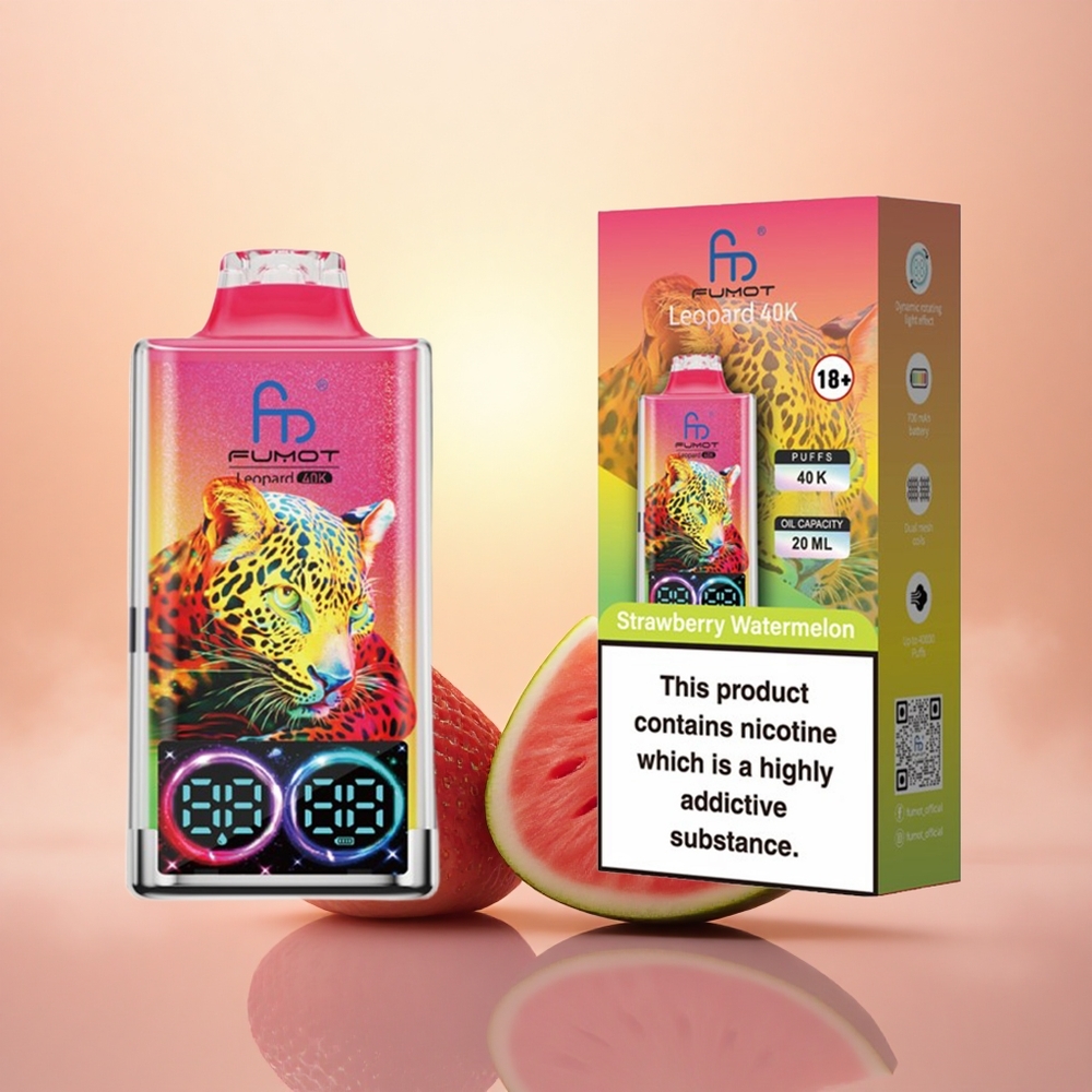 Fumot Leopard 40K Puffs Strawberry Watermelon Dual Mesh 5% Nicotine 700mAh