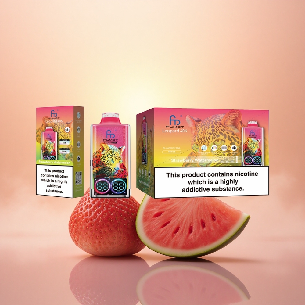 Fumot Leopard 40K Puffs Strawberry Watermelon Dual Mesh 5% Nicotine 700mAh