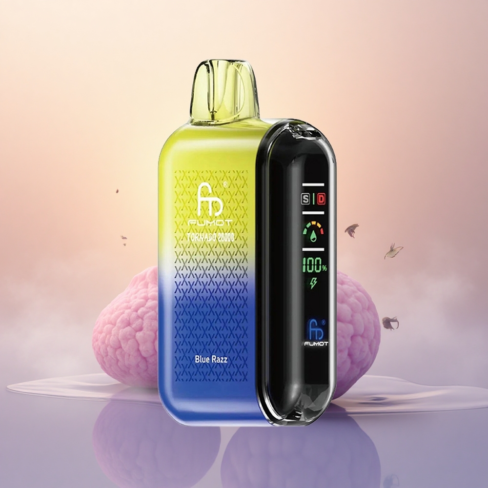 Fumot Tornado 20000 Puffs Blue Razz Dual Mesh Smart Display