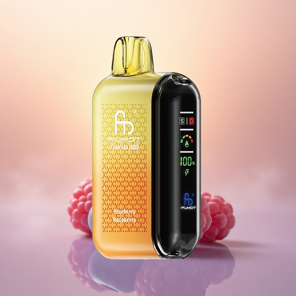 Fumot Tornado 20000 Puffs Blueberry Raspberry Dual Mesh Smart Display