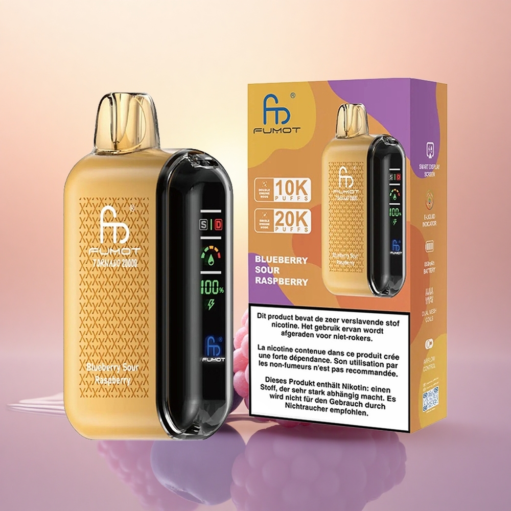 Fumot Tornado 20000 Puffs Blueberry Sour Raspberry Dual Mesh Airflow Control