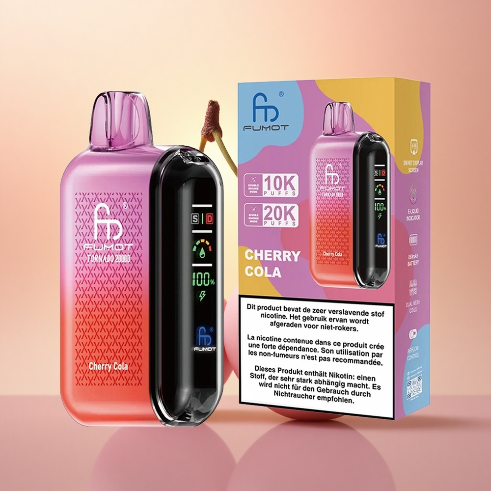 Fumot Tornado 20000 Puffs Cherry Cola Dual Mesh Smart Display