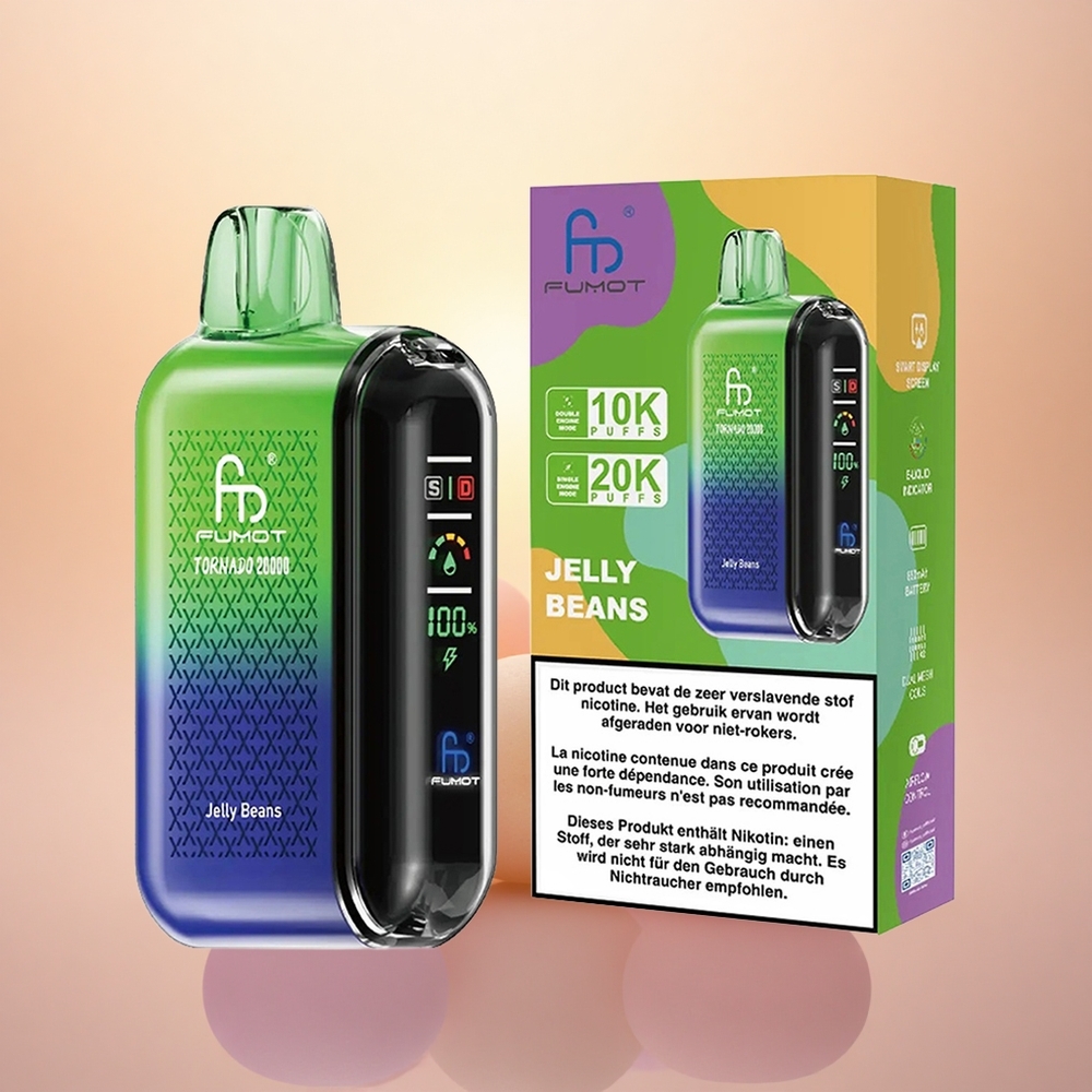 Fumot Tornado 20000 Puffs Jelly Beans Dual Mesh Smart Display