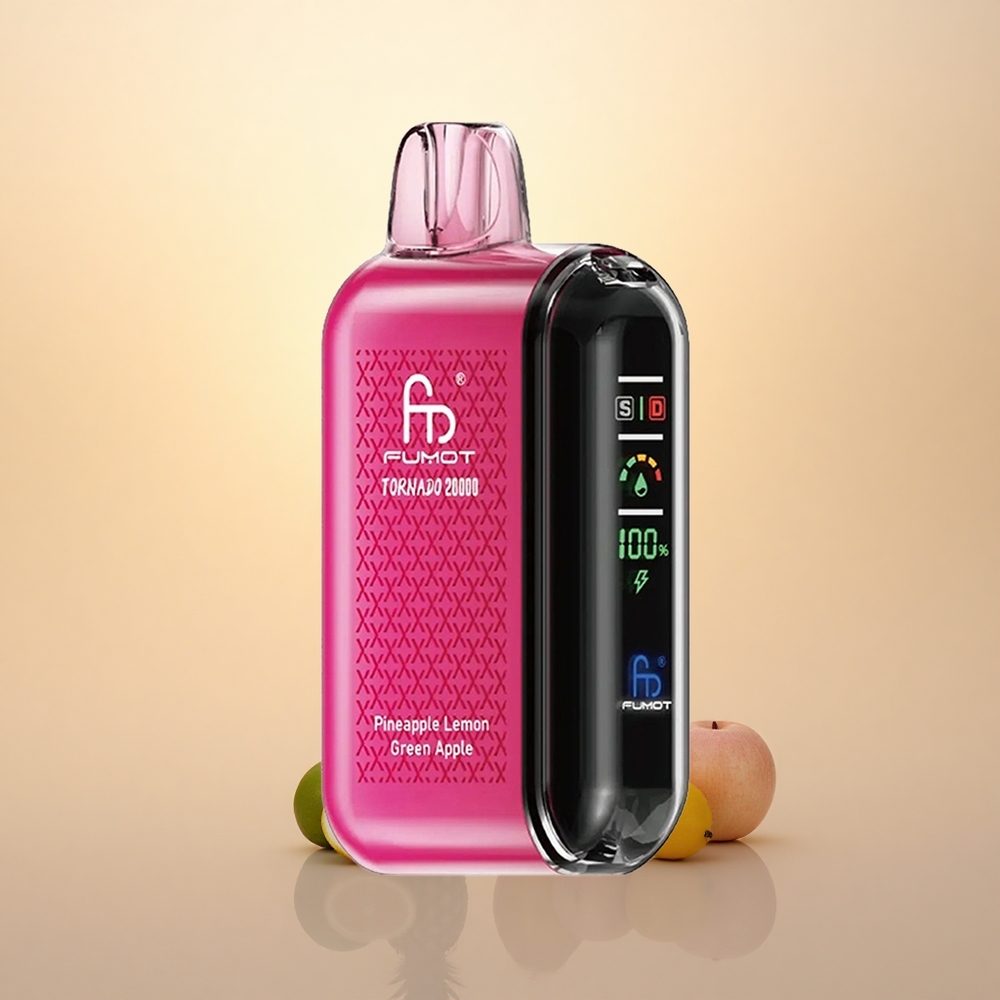 Fumot Tornado 20000 Puffs Pineapple Lemon Green Apple Dual Mesh Smart Display