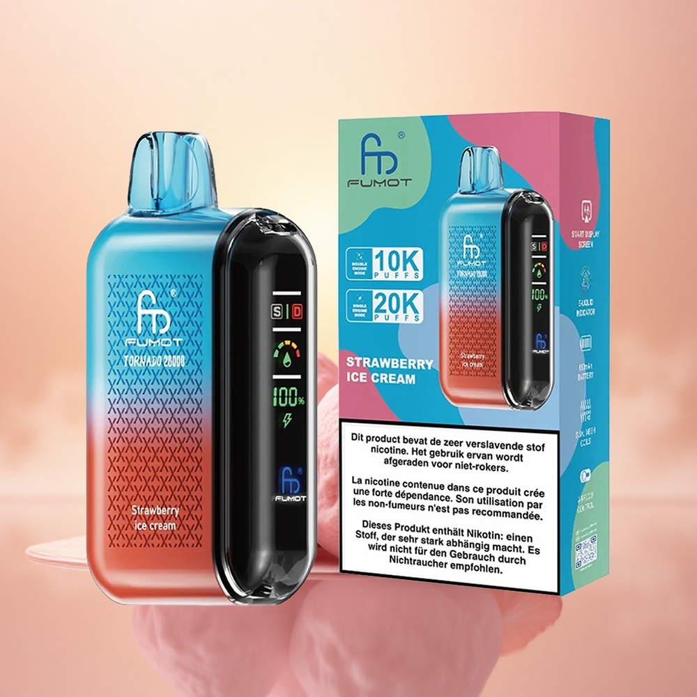 Fumot Tornado 20000 Puffs Strawberry Ice Cream Dual Mesh Coil
