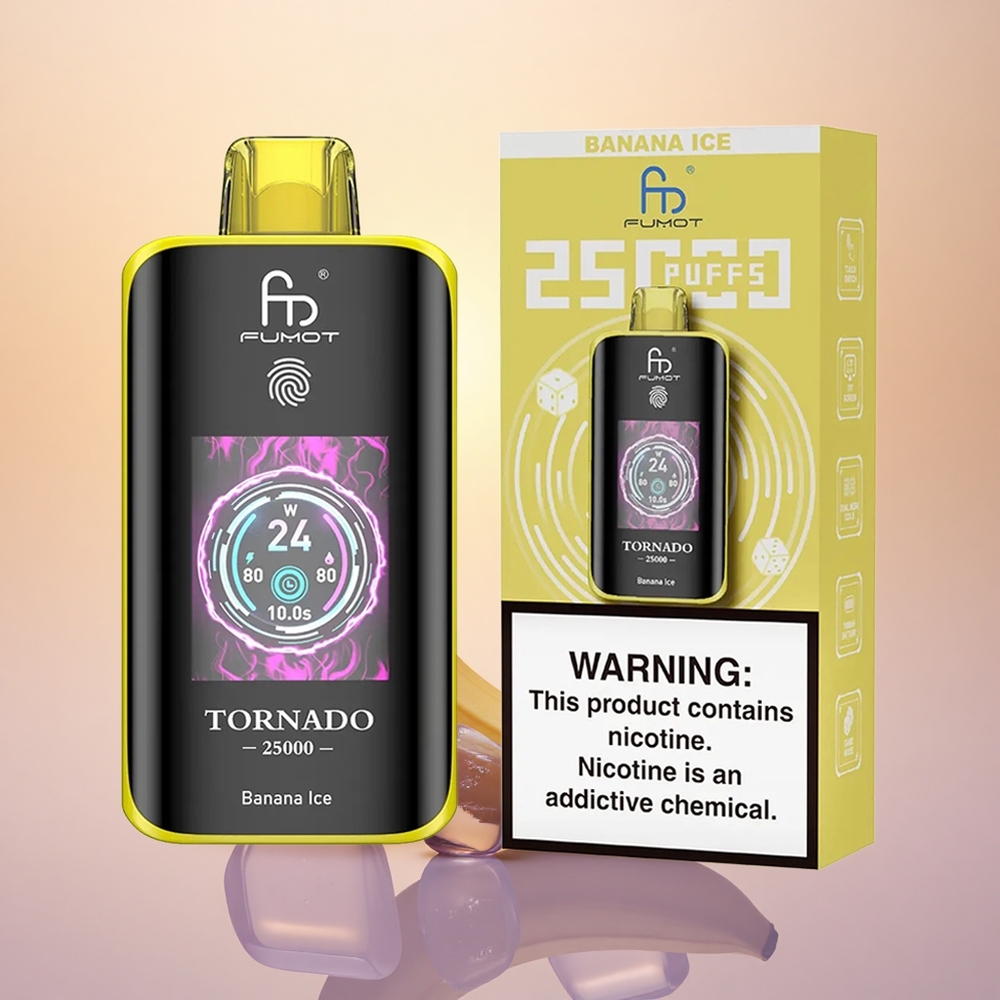 Fumot Tornado 25000 Puffs Banana Ice HD Screen 700mAh Type-C