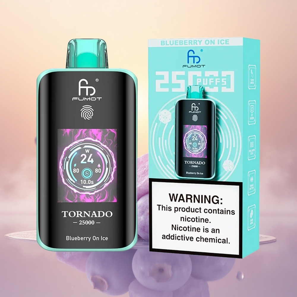 Fumot Tornado 25000 Puffs Blueberry On Ice HD Screen 700mAh
