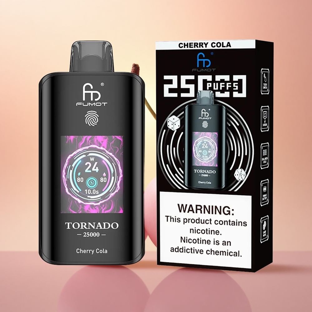 Fumot Tornado 25000 Puffs Cherry Cola HD Screen 700mAh Type-C