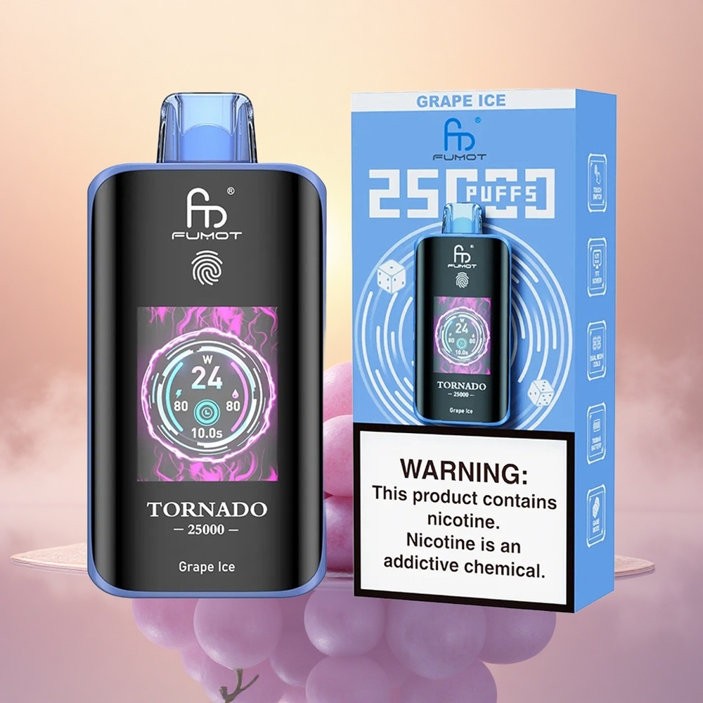 Fumot Tornado 25000 Puffs Grape Ice HD with 20ml & Type-C