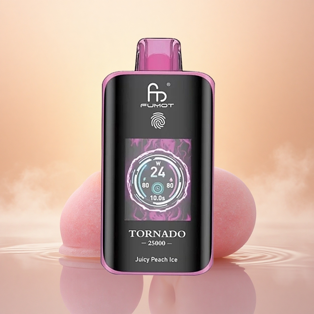 Fumot Tornado 25000 Puffs Juicy Peach Ice with HD Screen & 700mAh Battery