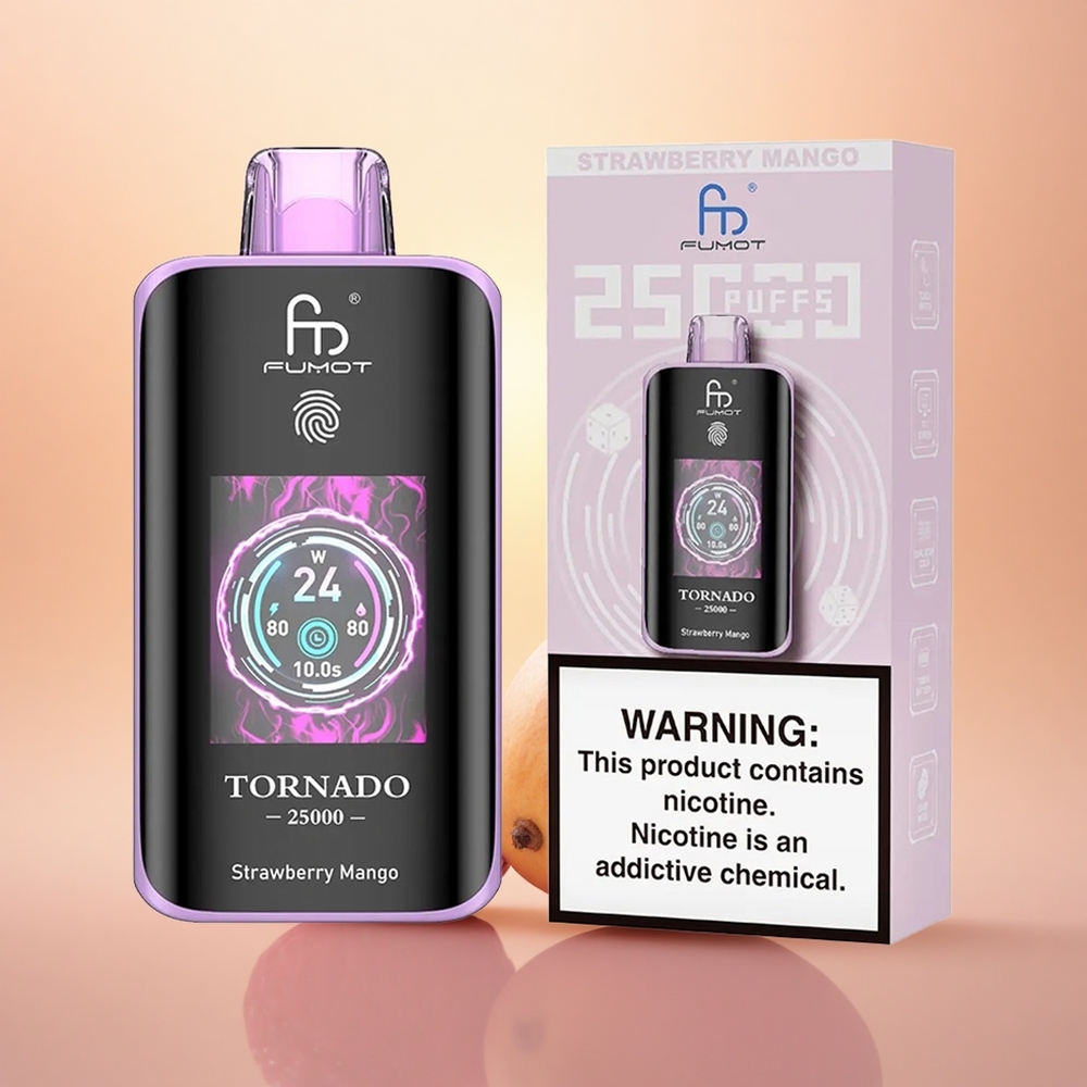 Fumot Tornado 25000 Puffs Strawberry Mango HD Rechargeable