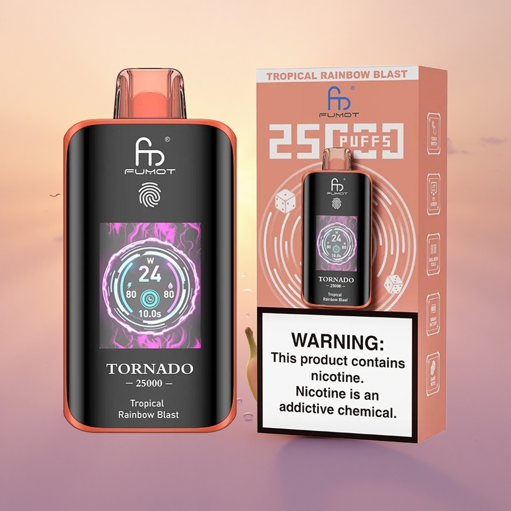Fumot Tornado 25000 Puffs Tropical Rainbow Blast HD Rechargeable