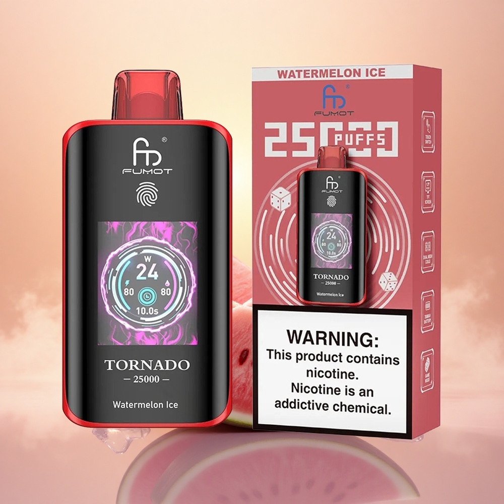 Fumot Tornado 25000 Puffs Watermelon Ice HD Rechargeable