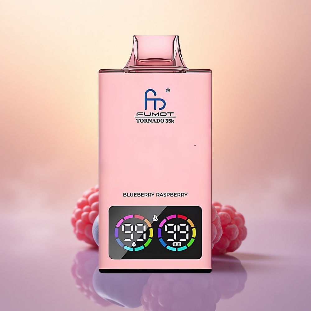 Fumot Tornado 35000 Puffs Blueberry Raspberry Dual Mesh RGB Fast Charge