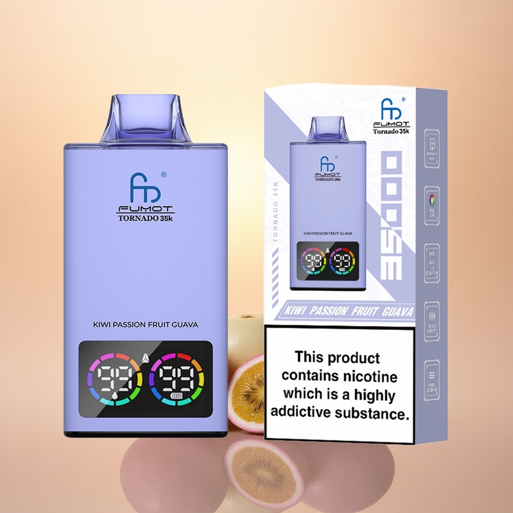 Fumot Tornado 35000 Puffs Kiwi Passion Fruit Guava Dual Mesh RGB