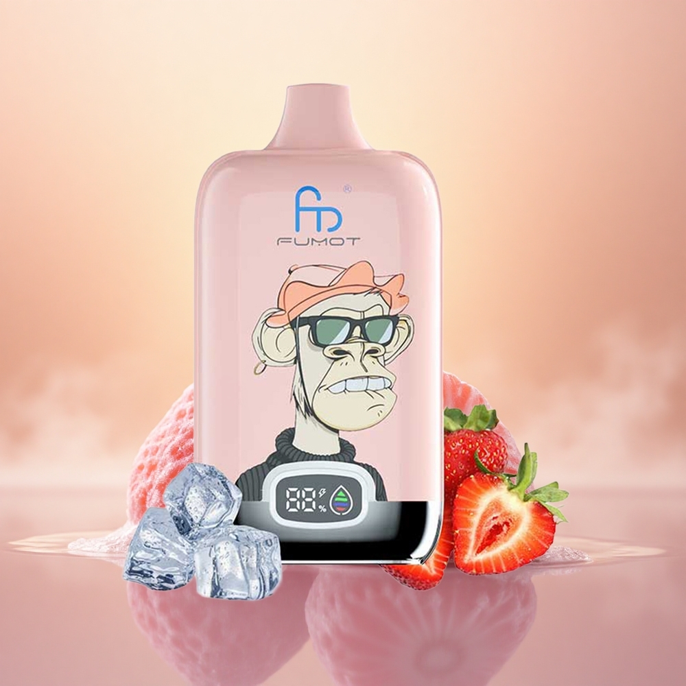 Fumot Tornado Digital Box 12000 Puffs Strawberry Ice Mesh Coil Type-C