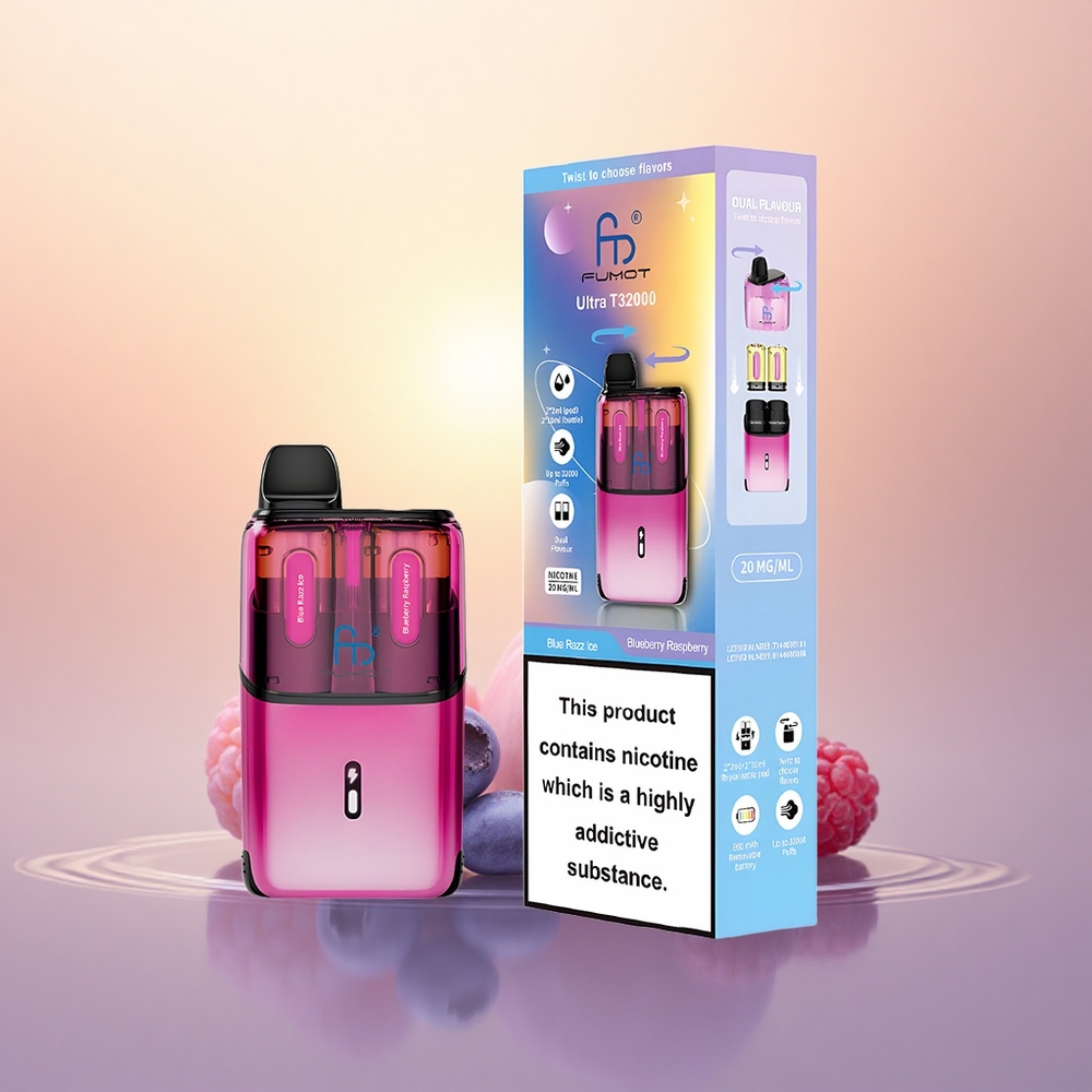 Fumot Ultra T32000 Puffs Blue Razz Ice - Blueberry Raspberry 24ml Mesh Coil
