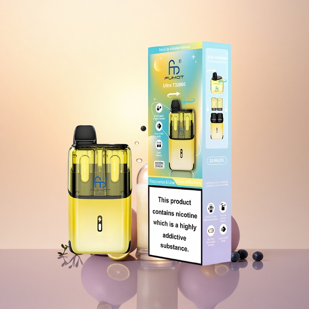 Fumot Ultra T32000 Puffs Fizzy Lemon & Lime - Lemon & Blueberry with Mesh Coil & Fast Charging
