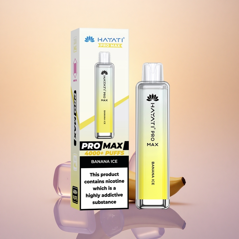 Hayati Pro Max 4000 Puffs Banana Ice Pro 2ML Rechargeable Dual Mesh