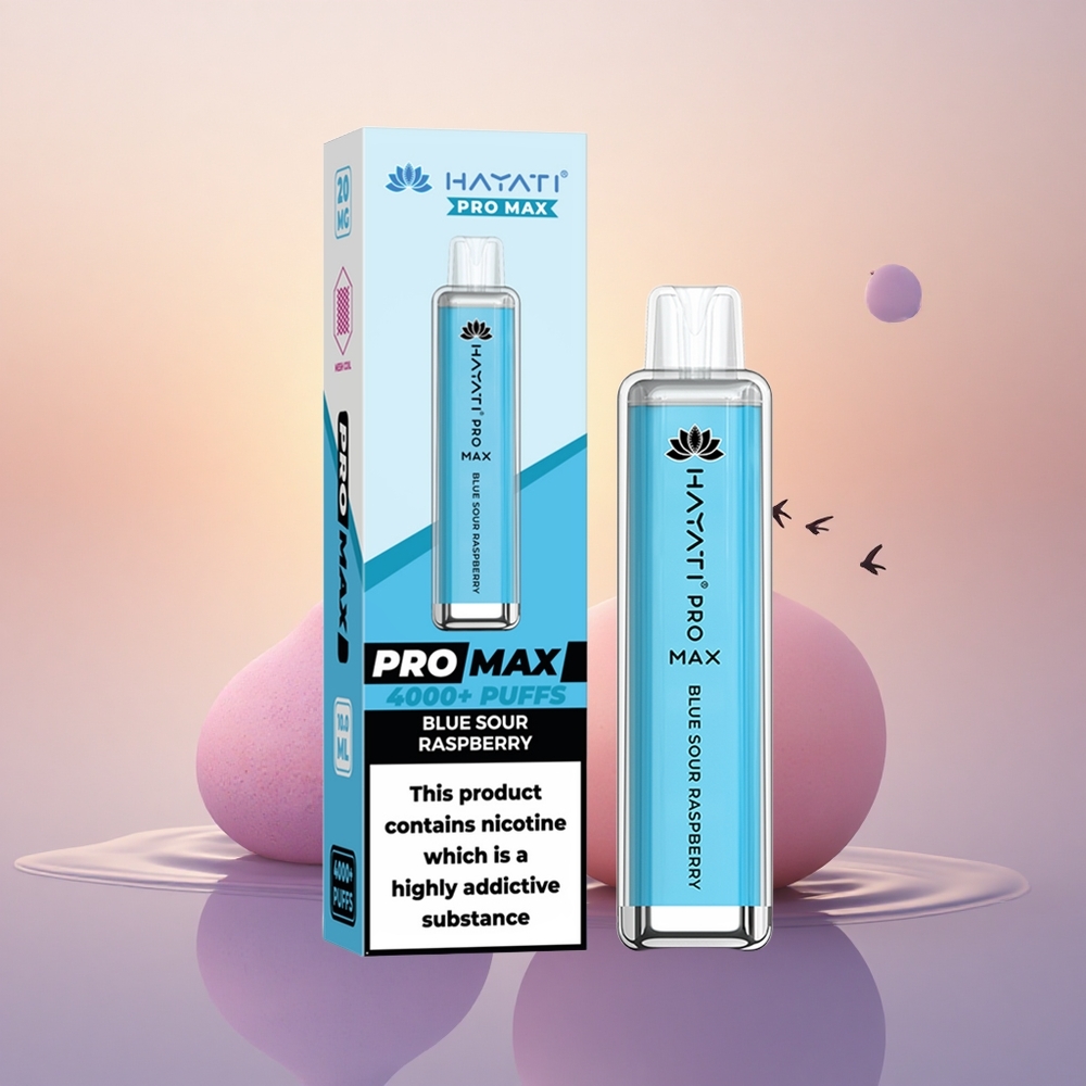 Hayati Pro Max 4000 Puffs Blue Sour Raspberry Rechargeable Dual Mesh