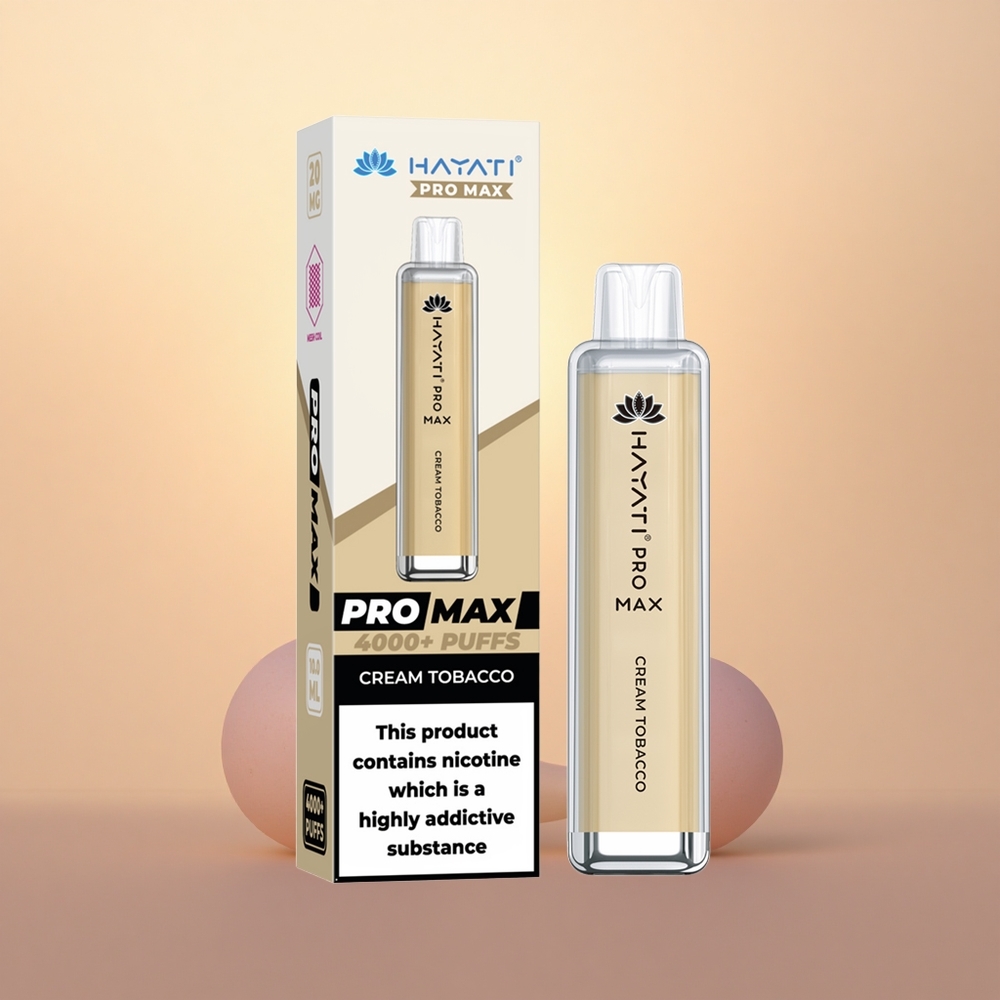 Hayati Pro Max 4000 Puffs Cream Tobacco Pro Dual Mesh Rechargeable