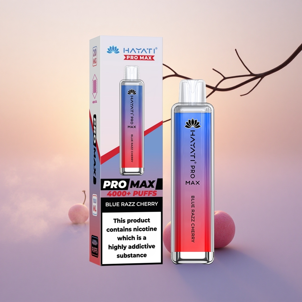 Hayati Pro Max 4000 Puffs Crystal Blue Razz Cherry Pro Dual Mesh