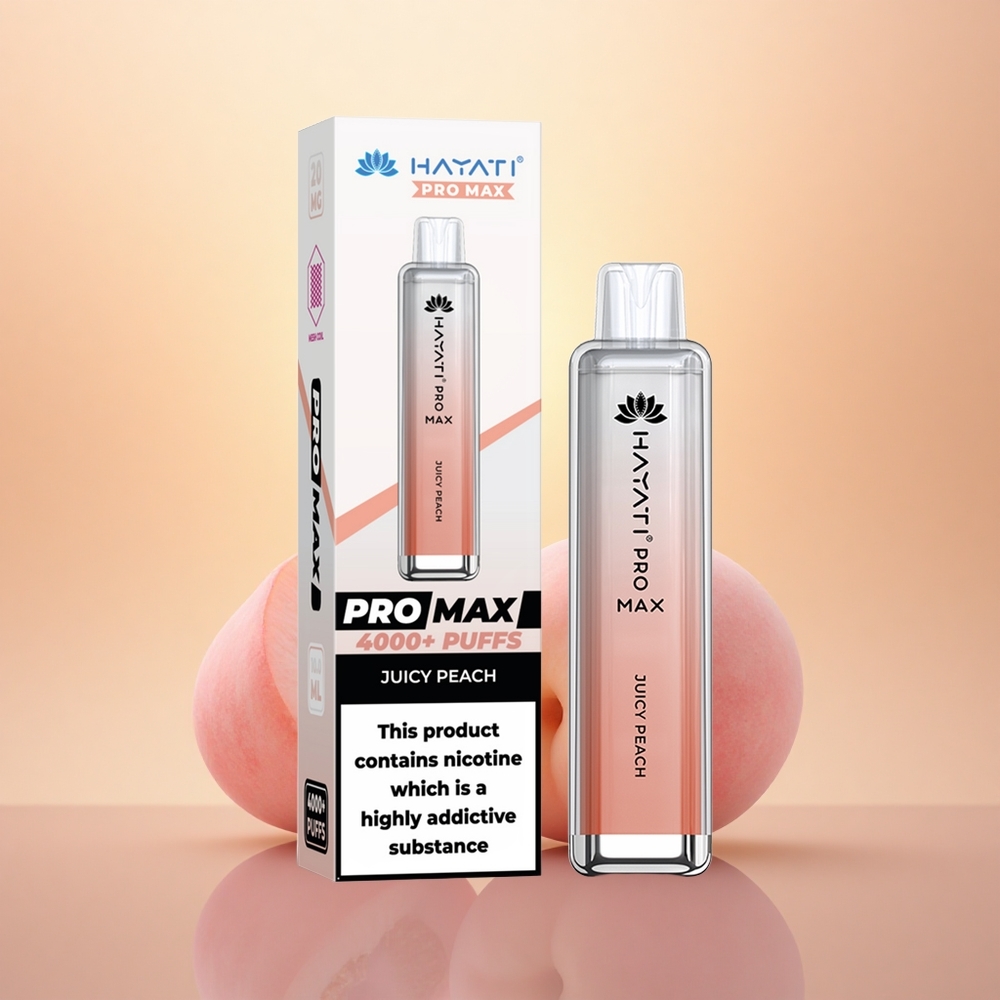 Hayati Pro Max 4000 Puffs Juicy Peach Dual Mesh 2mL Rechargeable
