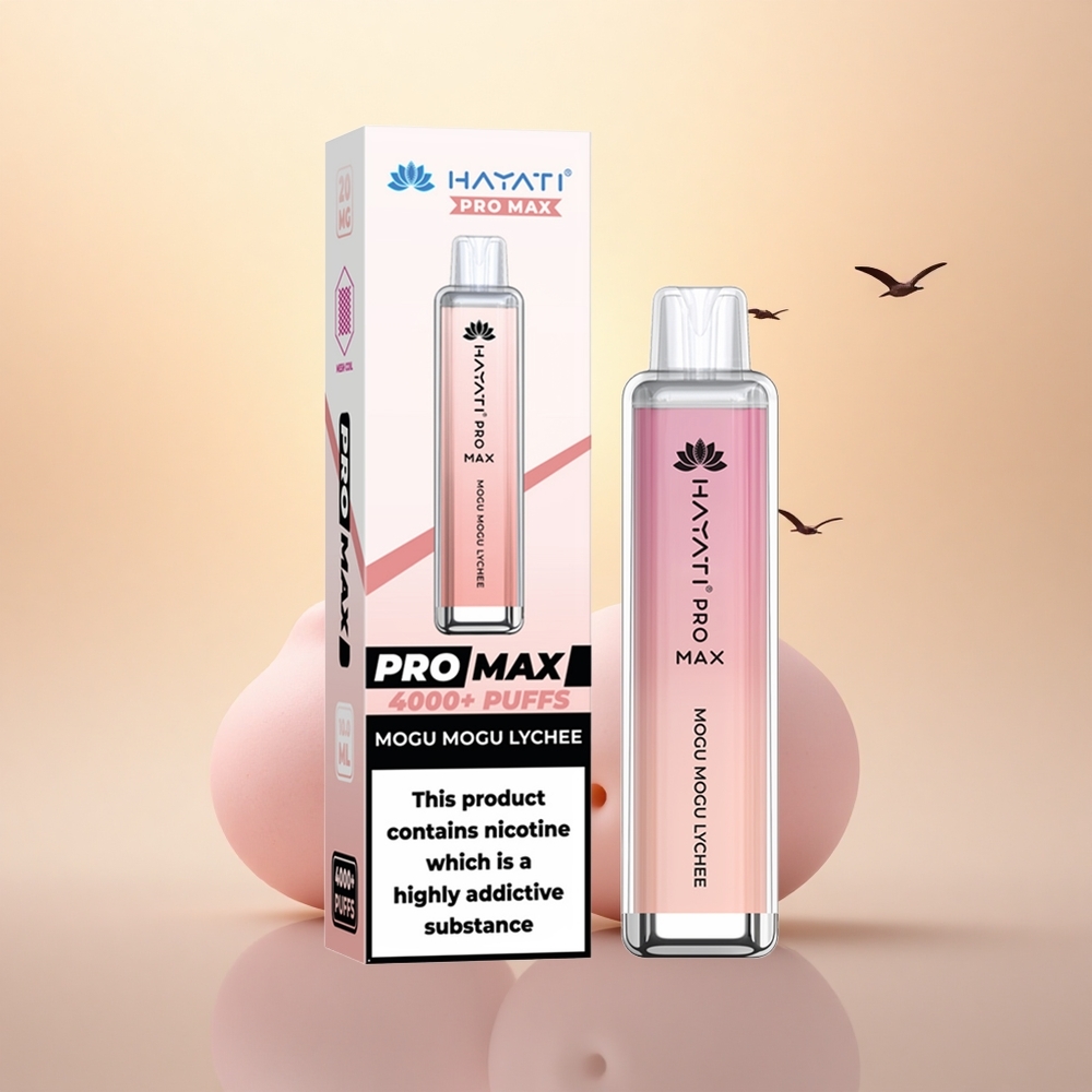 Hayati Pro Max 4000 Puffs Lychee Luxe Dual Mesh 5% Rechargeable Crystal