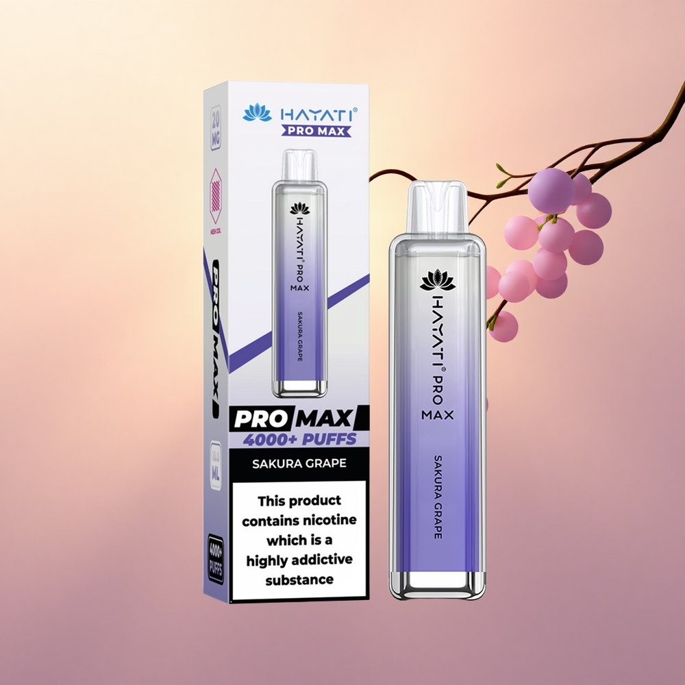 Hayati Pro Max 4000 Puffs Sakura Grape Dual Mesh Rechargeable 5%