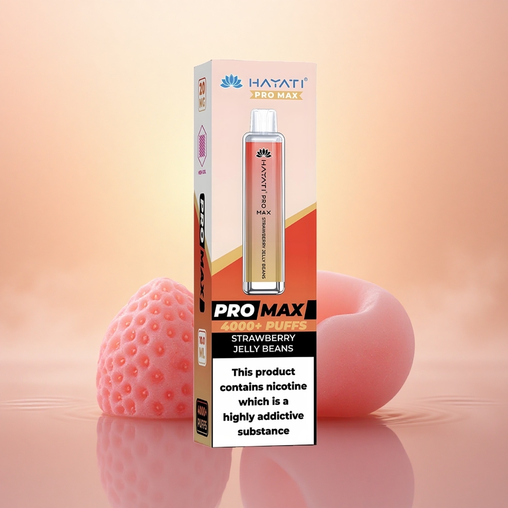 Hayati Pro Max 4000 Puffs Strawberry Jelly Beans Dual Mesh Rechargeable Vape