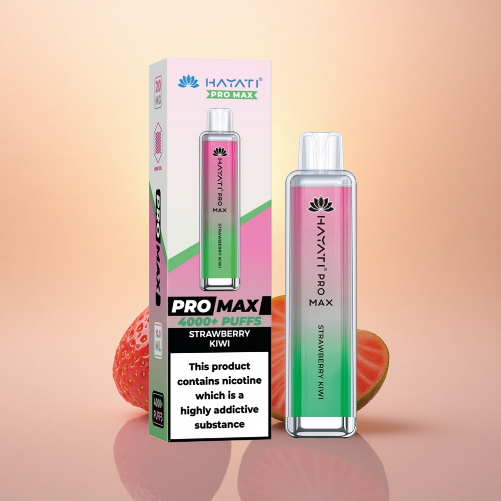 Hayati Pro Max 4000 Puffs Strawberry Kiwi 1400mAh Rechargeable Crystal