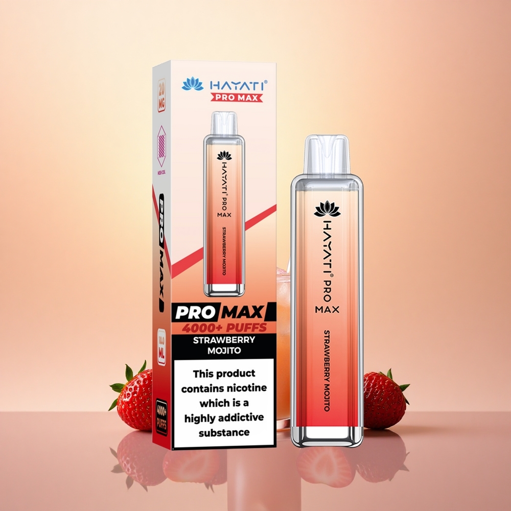 Hayati Pro Max 4000 Puffs Strawberry Mojito Dual Mesh Rechargeable