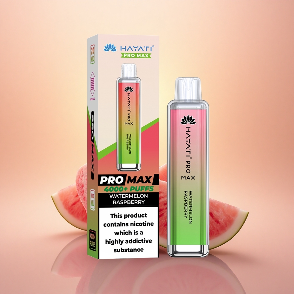 Hayati Pro Max 4000 Puffs Watermelon Raspberry Pro 1400mAh Dual Mesh Rechargeable