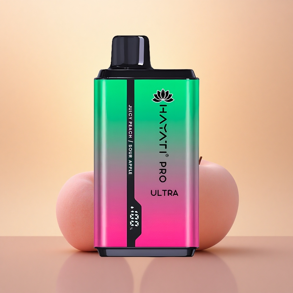 Hayati Pro Ultra 15000 Puffs Sour Apple Juicy Peach 850mAh 24ml 2%