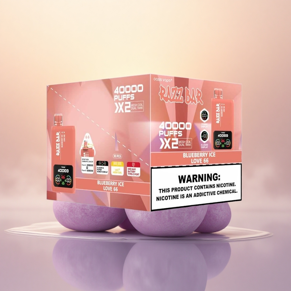 Razz Bar 40000 Puffs Blueberry Ice Love 66 - Type-C Mesh Coil 5%